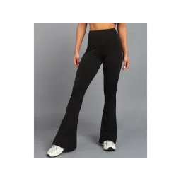 Rock Paper Scissors Black Solid Bootcut Gym Tights-picture-19