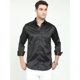 Rocket Science Comfort Spread Collar Slim Fit Satin Casual Shirt-picture-23