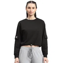 Rock.it Black Regular Fit Crop Sweatshirt-image-6