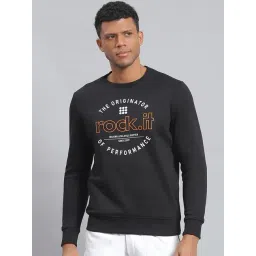 Rock.it Black Regular Fit Printed Sweatshirt-image-11