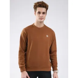 Rock.it Brown Solid Regular Fit Sweatshirt-picture-35