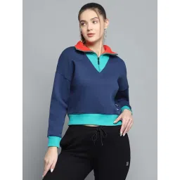 Rock.it by Monte Carlo Women Regular Fit Collared Neck Full Sleeve Sweatshirt With Half Zip Closure-image-40