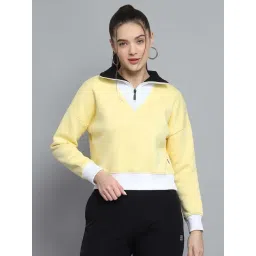 Rock.it by Monte Carlo Women Regular Fit Collared Neck Full Sleeve Sweatshirt With Half Zip Closure-picture-10