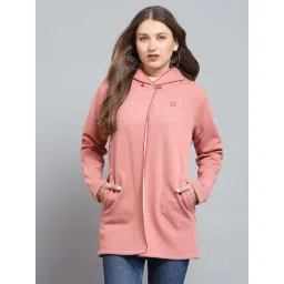 Rock.it by Monte Carlo Women Solid Regular Fit Hooded Neck Full Sleeve Sweatshirt With Hook Closure-picture-22