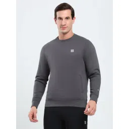Rock.it Dark Grey Regular Fit Solid Full Sleeves Sweatshirt-picture-21
