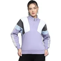 rock.it from house of Monte Carlo Solid Lavender Mock Neck Full Sleeve Sweatshirt for Womens-picture-37