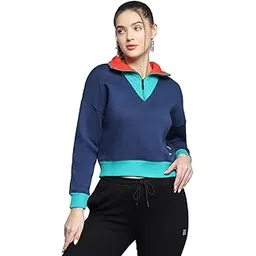 rock.it from house of Monte Carlo Solid Yellow Collar Neck Full Sleeves Sweatshirt for Womens-picture-42