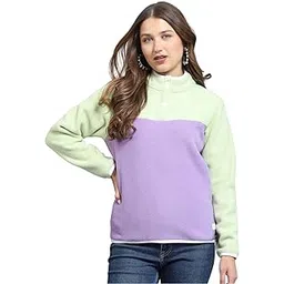 rock.it from house of Monte Carlo Womens Self Design Purple & Green Mock Neck Full Sleeve Sweatshirt_2240102620-picture-33
