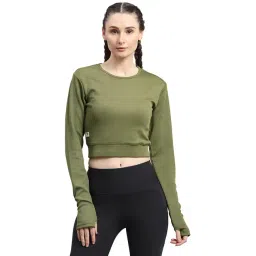 Rock.it Green Regular Fit Crop Sweatshirt-picture-22