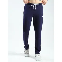 Rock.It Navy Blue Cotton Blend Regular Fit Solid Trackpants-picture-28