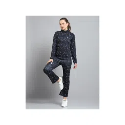 Rock.it Women Printed Black High Neck Full Sleeve Jacket With Track Pant-picture-13