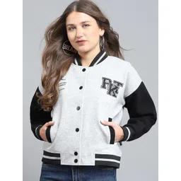 rock.it Women Stand Collar Colourblocked Casual Lightweight Bomber Jacket-picture-38