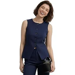 rocksy Female Waistcoat – Lightweight, Premium Fabric Sleeveless Vest, 2 Pockets, Ideal for Office, Casual, Formal, Party & Wedding.-picture-49