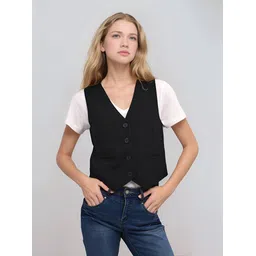 rocksy Solid Women Waistcoat-picture-23