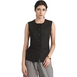 rocksy Women’s Stretch Waistcoat – Sleeveless Lightweight Round Neck Vest with Pockets | Ideal for Formal, Casual, Office, Party,-picture-22