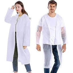 Rocma -Waterproof Rain Coat Hooded Outdoor Water Resistant Rainwear Suit for Men & Women with Adjustable Hood Drawstring Hem Set of Camping Rainy Season Travel - multicolor-picture-48