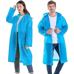 Rocma -Waterproof Rain Coat Hooded Outdoor Water Resistant Rainwear Suit for Men & Women with Adjustable Hood Drawstring Hem Set of Camping Rainy Season Travel - multicolor-picture-54