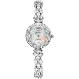 rocosjewe Women's Analog Watch Diamond Waterproof Ladies Watch Fashionable Shell Dial Wristwatch S2020, Multicolor-picture-28