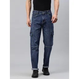 Rodamo Men Relaxed Fit Stretchable Cargo Jeans-picture-31