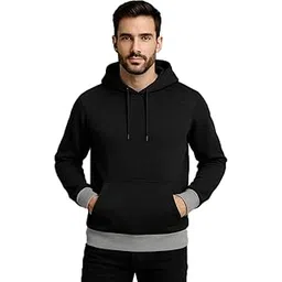Cotton Fleece Regular Fit Hooded Sweatshirt Full Sleeves Solid Jumper Hoodie for Men/Boys-image-11