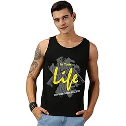 Men's Cotton Blend Regular Fit Printed Sleeveless Vest/Tank Top-image-5
