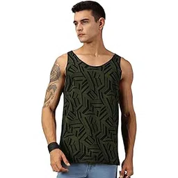 Pure Cotton Regular Fit Printed Vest/Tank Top for Men-image-17