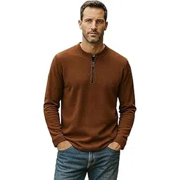 rodzen Men’s Cotton Blend Full Sleeve Solid Henley T Shirts-picture-10