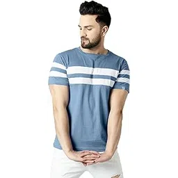 rodzen Men's Cotton Half Sleeve Regular Fit Striped T-Shirt-picture-13