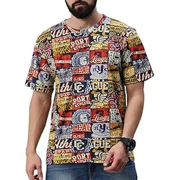 rodzen Men's Cotton Round Neck Half Sleeve Oversized Printed T-Shirt-picture-12