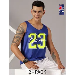 Rodzen Pack Of 2 Typography Printed Round Neck Sleeveless Regular Fit Casual T-shirts-image-24