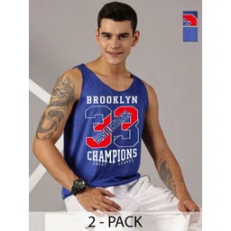 Rodzen Pack Of 2 Typography Printed Round Neck Sleeveless Regular Fit Casual T-shirts-image-28