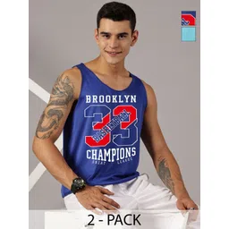 Rodzen Pack Of 2 Typography Printed Round Neck Sleeveless Regular Fit Casual T-shirts-image-29