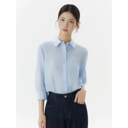 Roem Light Blue Regular Fit Shirt-picture-30