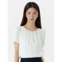 Roem White Basic Regular Fit Blouse-picture-43