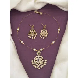 ROFARWORD Gold-Plated Stones Studded & Beaded Jewellery Set-picture-38