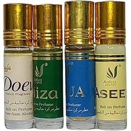 Roll On Perfume | Attar Free From Alcohol | 4 Pack - Combo | 6 ML | Doev + Niza + Aqua + Azeel |-picture-45