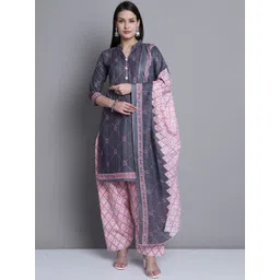 Roly Poly Geometric Printed Mandarin Collar Kurta With Salwar & Dupatta-picture-17