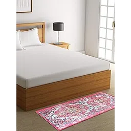 ROMEE Ethnic Motifs Polyester Chenille Bed Runner - 55 cm X 140 cm, Turquoise Blue and Pink-picture-12