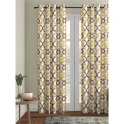 Romee Beige & Brown Velvet 7 ft Door Curtain - Single Piece-picture-22