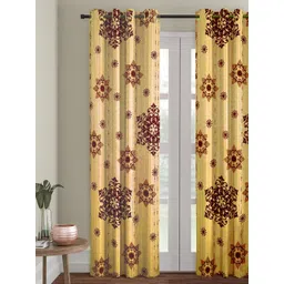 ROMEE Beige & Maroon Ethnic Motifs Door Curtain-picture-30