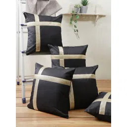 Romee Black Polyester Printed Cushion Covers-picture-37