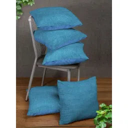 Romee Blue Jute Cushion Covers (40 x 40 cm) - Set of 5-picture-48