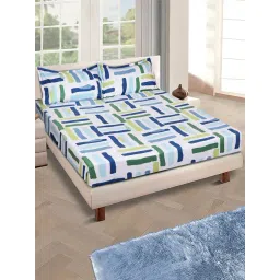 Romee Blue Microfibre Geometric Bed Sheets-picture-47