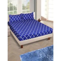 Romee Blue Microfibre Geometric Bed Sheets-picture-30