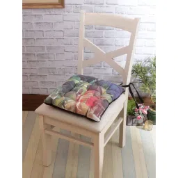 Romee Blue Polyester Floral Chair Pads-picture-32