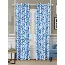 Romee Blue Polyester Floral Curtains and Sheers-picture-30