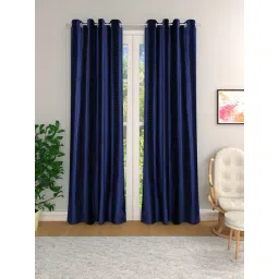 Romee Blue Polyester Self Curtains and Sheers-picture-35
