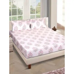 Romee Cream Cotton Floral Bed Sheets-picture-20