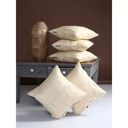 Romee Gold Polyester Cushion Covers (40 x 40 cm) - Set of 5-picture-14
