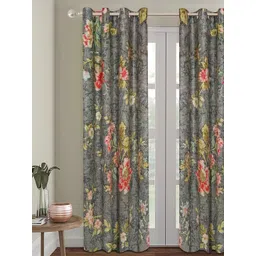 ROMEE Green & Red Floral Room Darkening Door Curtain-picture-14